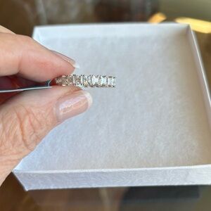 Moissanite & Sterling Silver 925 3.63 TCW Princess Cut Infinity Band Size 9 BNWT